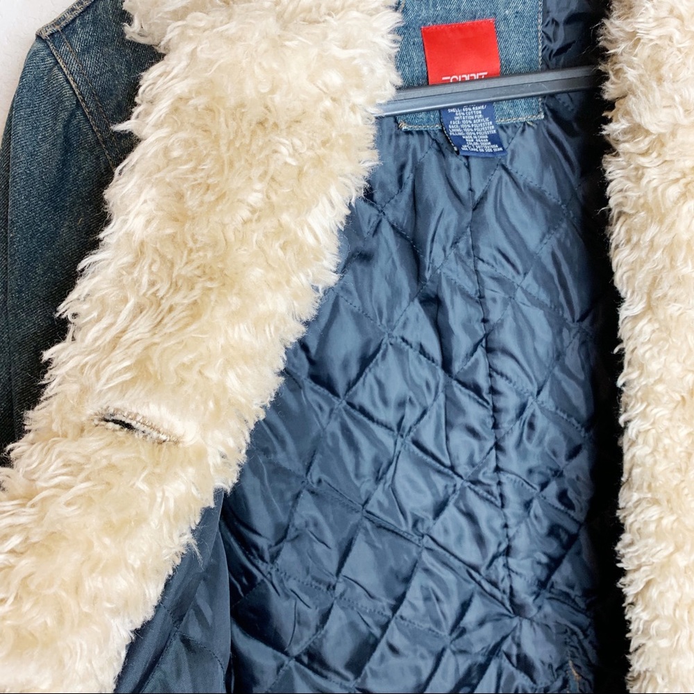 Esprit Woman’s Denim Jacket w Faux Fur - Picture 5 of 8
